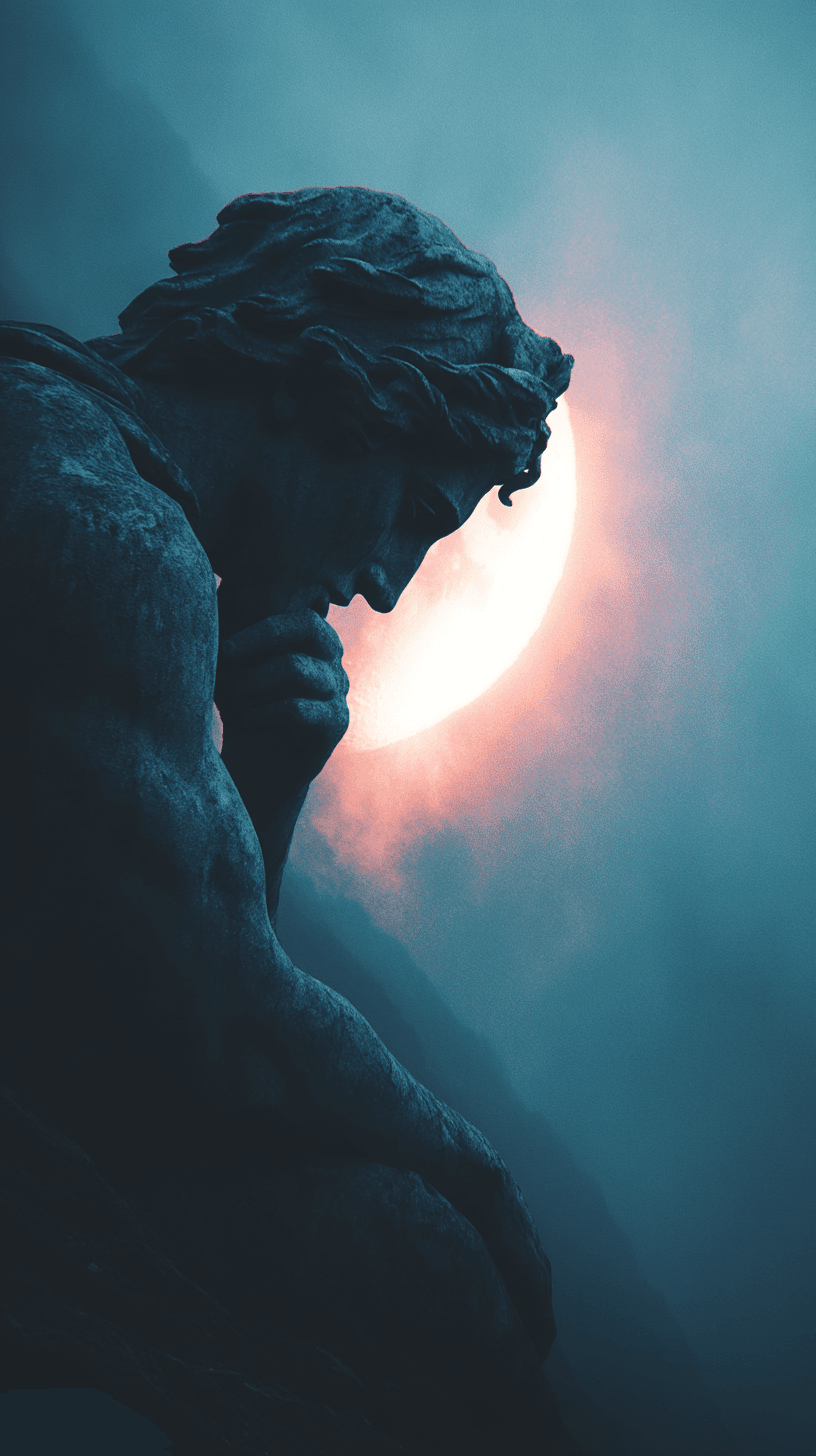 Ancient Statue Moonlight